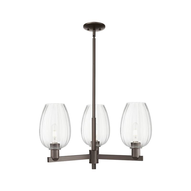 Innovations Lighting Downtown Urban - Preston - 3 Light 18" Flute Shade Stem Hung Chandelier