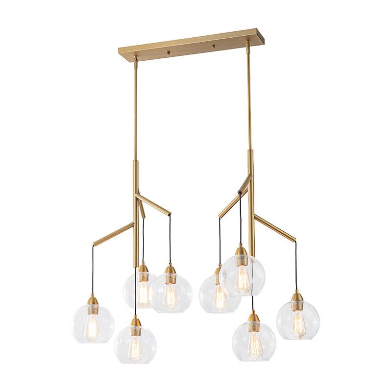 Modern Cluster Glass Bubble Dual Pendant Island Chandelier