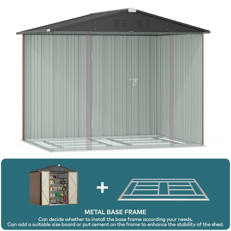 Metal Steel Tool Shed Storage House, Outdoor Tool Shed, Garden Storage Shed with Waterproof and UV Resistant