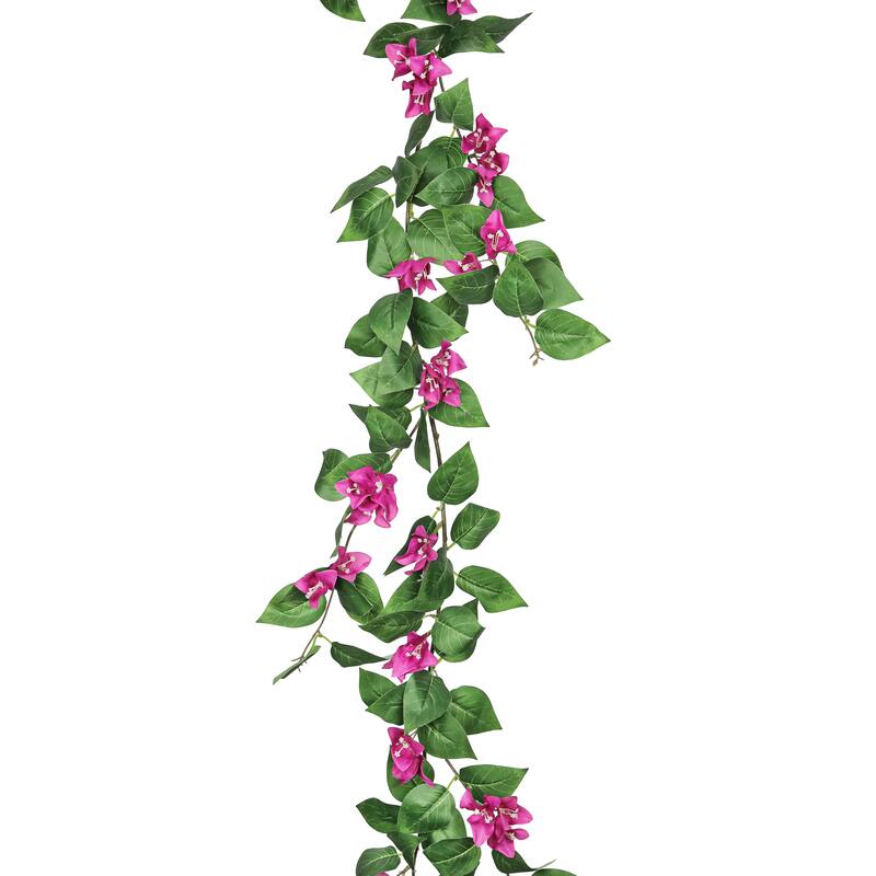 Fuchsia Artificial Bougainvillea Flower Garland Hanging Vine 6ft - 72" L x 8" W x 3" DP