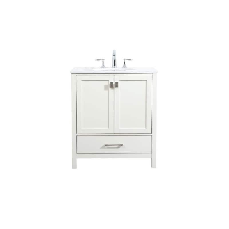 Elegant Lighting VF18830 Irene 30" Free Standing Single Basin Vanity - White - Painted