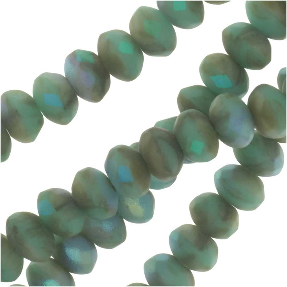 50 Opaque Luster Mix Czech Glass Faceted Round Beads 6MM