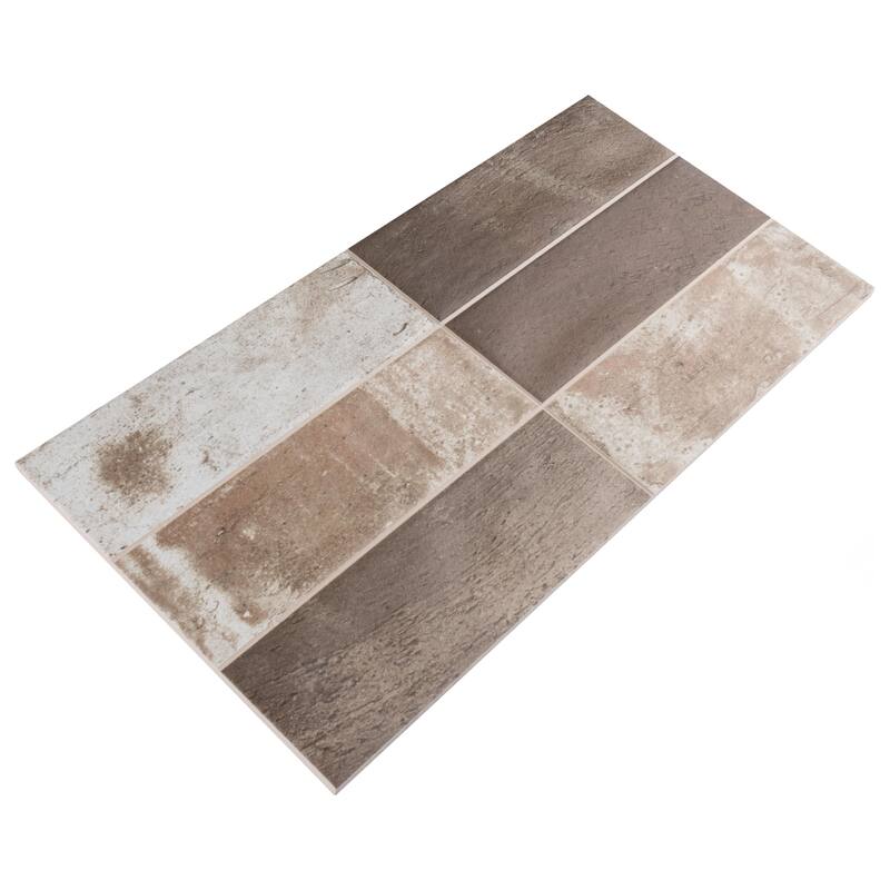 Merola Tile Kings Mud Cocoa 7-7/8" x 15-3/4" Ceramic Wall Tile