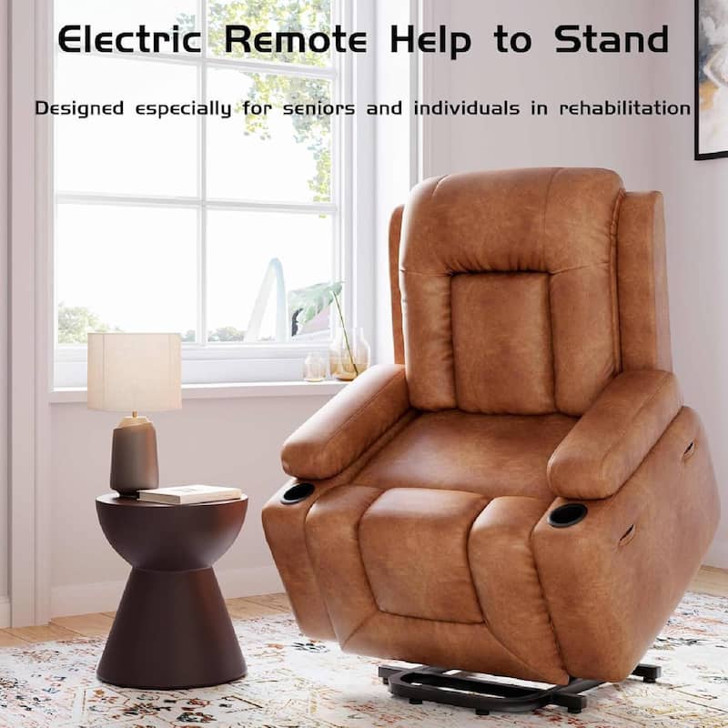 Oversized Power Lift Recliner Sofa Chair with Heat & Massage for Living Room, Bedroom