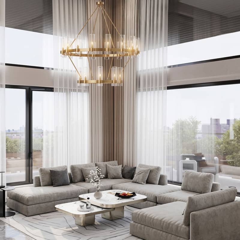 KAYLA 60in 30-Lights Gold Luxury Wagon Wheel Chandelier