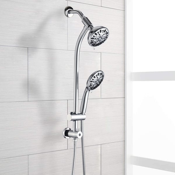 High Pressure Adjustable Height Shower Head with Handheld Shower Bed