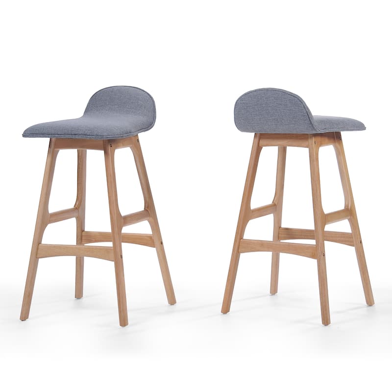 Anatoli Mid-century Modern Upholstered Barstool (Set of 2) by Christopher Knight Home
