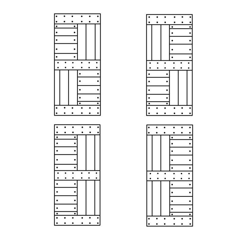 Coast Sequoia 48in./60in./72in./84in. x 84in. S Series Multi-Color Pine Wood Double Sliding Barn Door With Hardware Kit