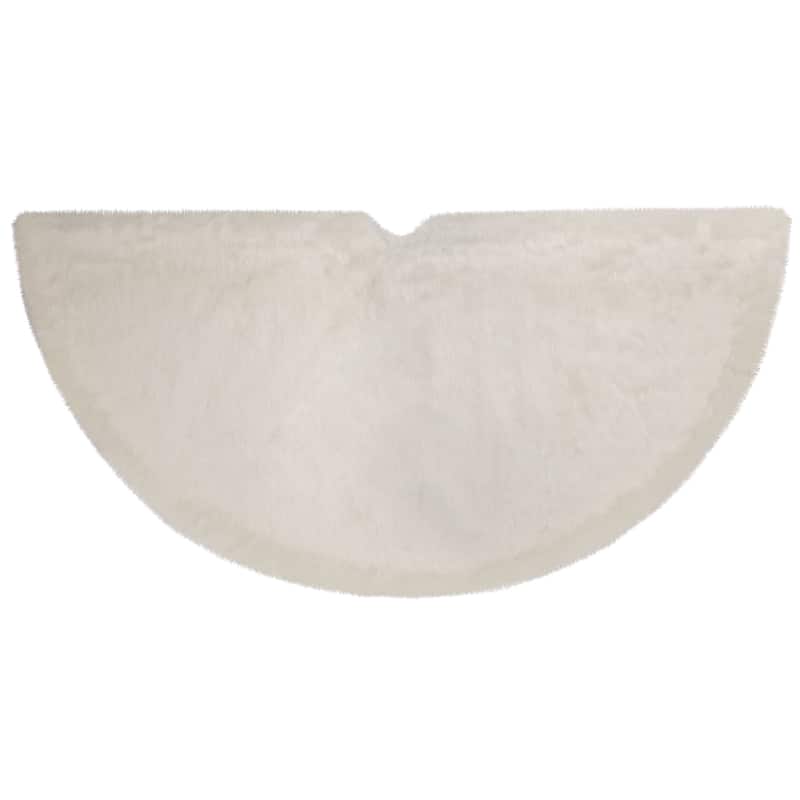 Polar Bear Faux Fur Christmas Tree Skirt - 48" - White