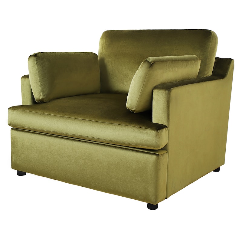 Green 37" Accent Chair with Pillows