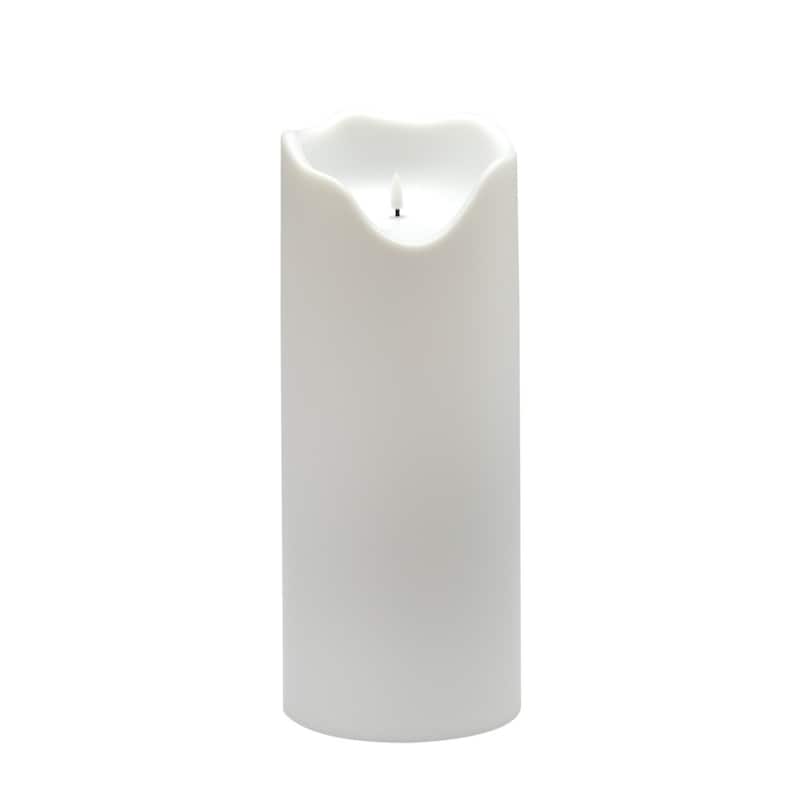 Large LED Lighted Melted Flameless Candle - 15.75" - White