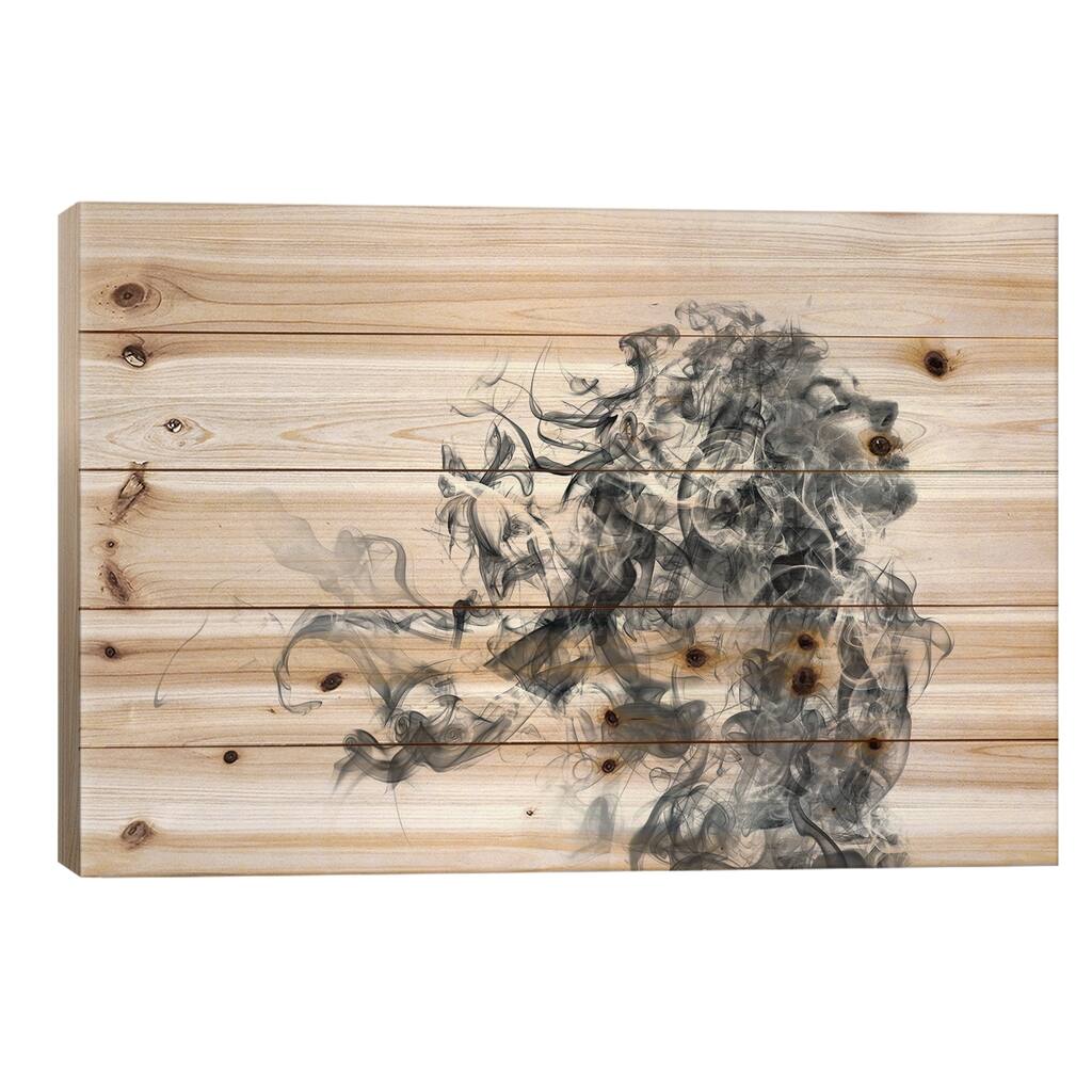 Kiara Print On Wood by Dániel Taylor - Multi-Color