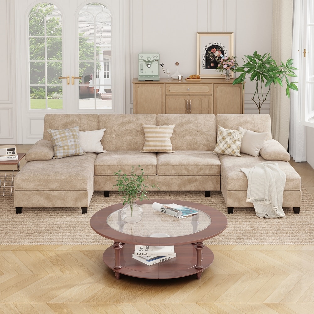 106'' Sectional Sofa with Thick Cushions for Living Room