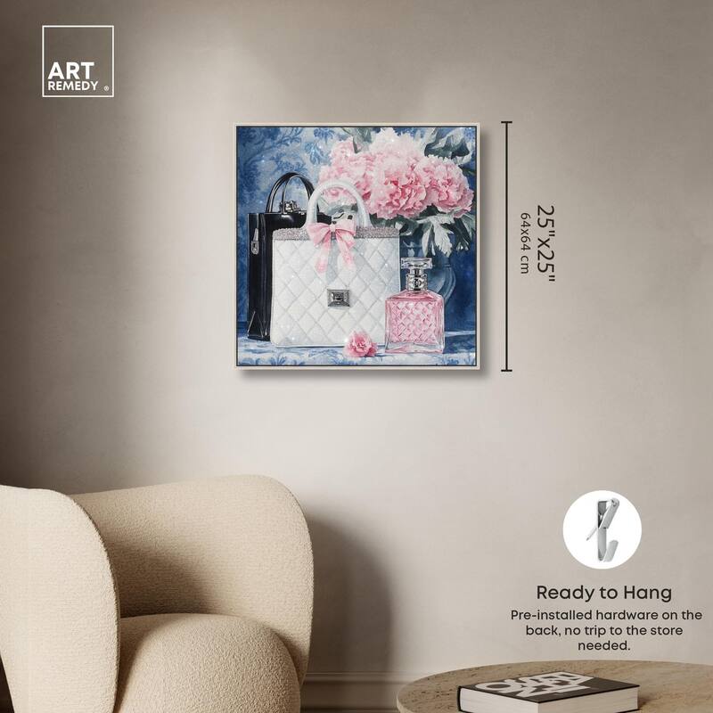 Pink Porcelain Purse and Perfume Canvas by Art Remedy
