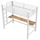 preview thumbnail 64 of 64, Gaming Loft Bed with RGB LED Light & USB Charge Station, Metal Loft Bed Frame w/Built-in Desk & Full-Length Guardrails