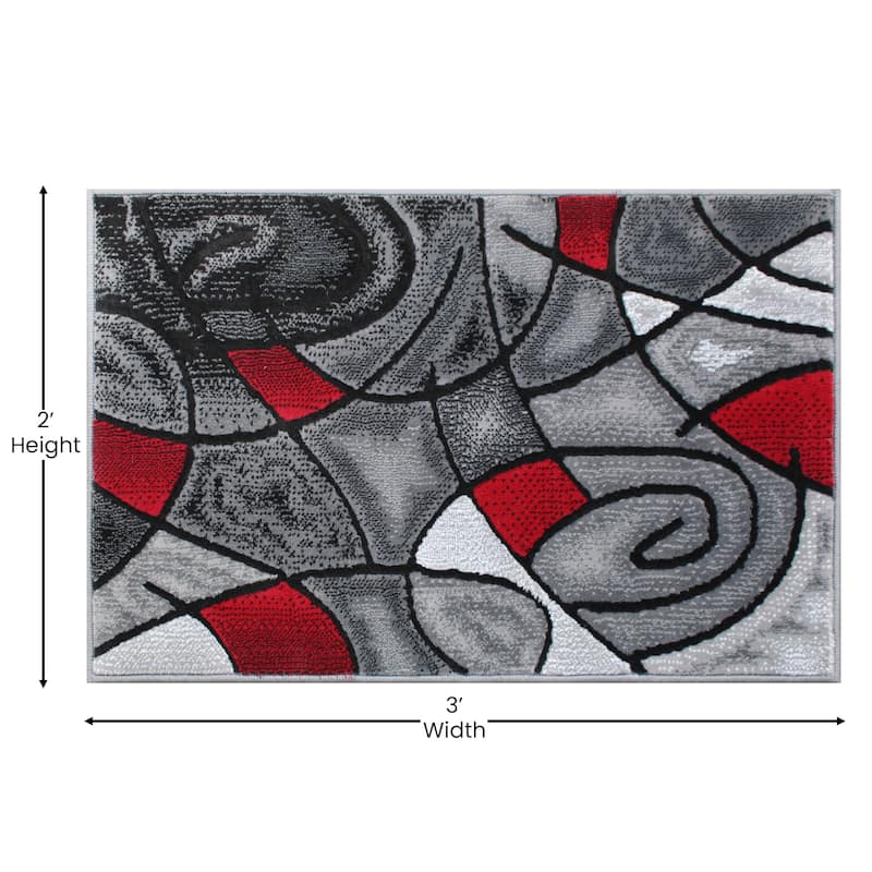 Modern Olefin Accent Area Rug - Abstract Pattern