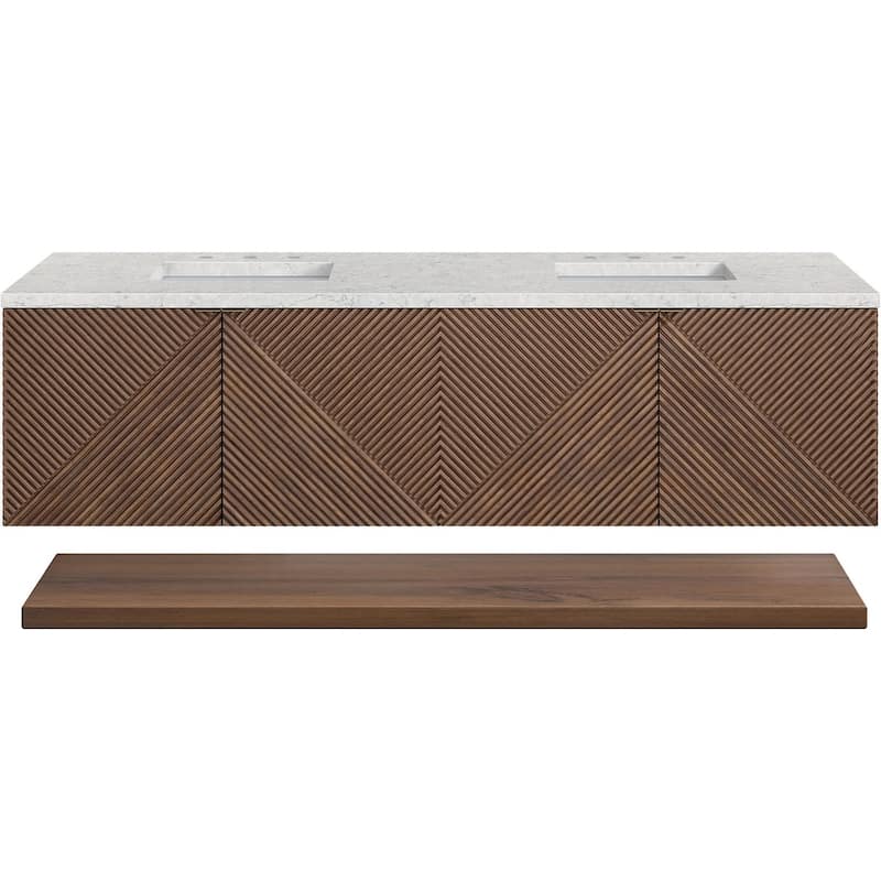 James Martin Vanities D200-V72-FEJP Marcello 72" Wall Mounted Double - Chestnut - Wood Finish