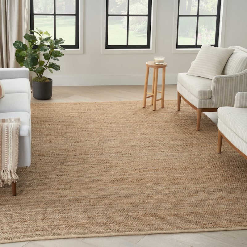 Nourison Natural Jute Indoor only Solid Area Rug - 8' x 10' - Natural
