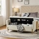 preview thumbnail 39 of 43, Angelus Modern 56''W Upholstered Flip Top Storage Bench withTwo Pillows and Arms by HULALA HOME