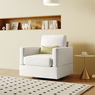 Modern Upholstered Swivel Barrel Chair for Living Room and Bedroom ...