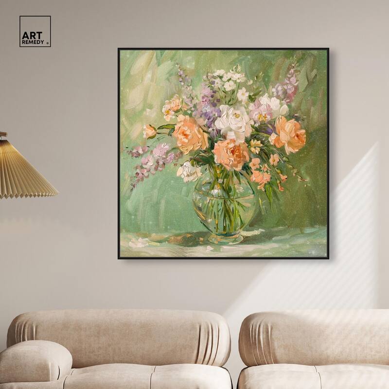 Vase and Greenery Canvas by Art Remedy