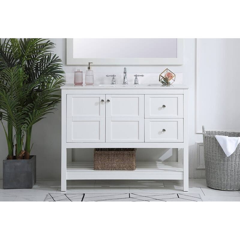 Elegant Lighting VF16442-BS Theo 42" Free Standing Single Basin Vanity