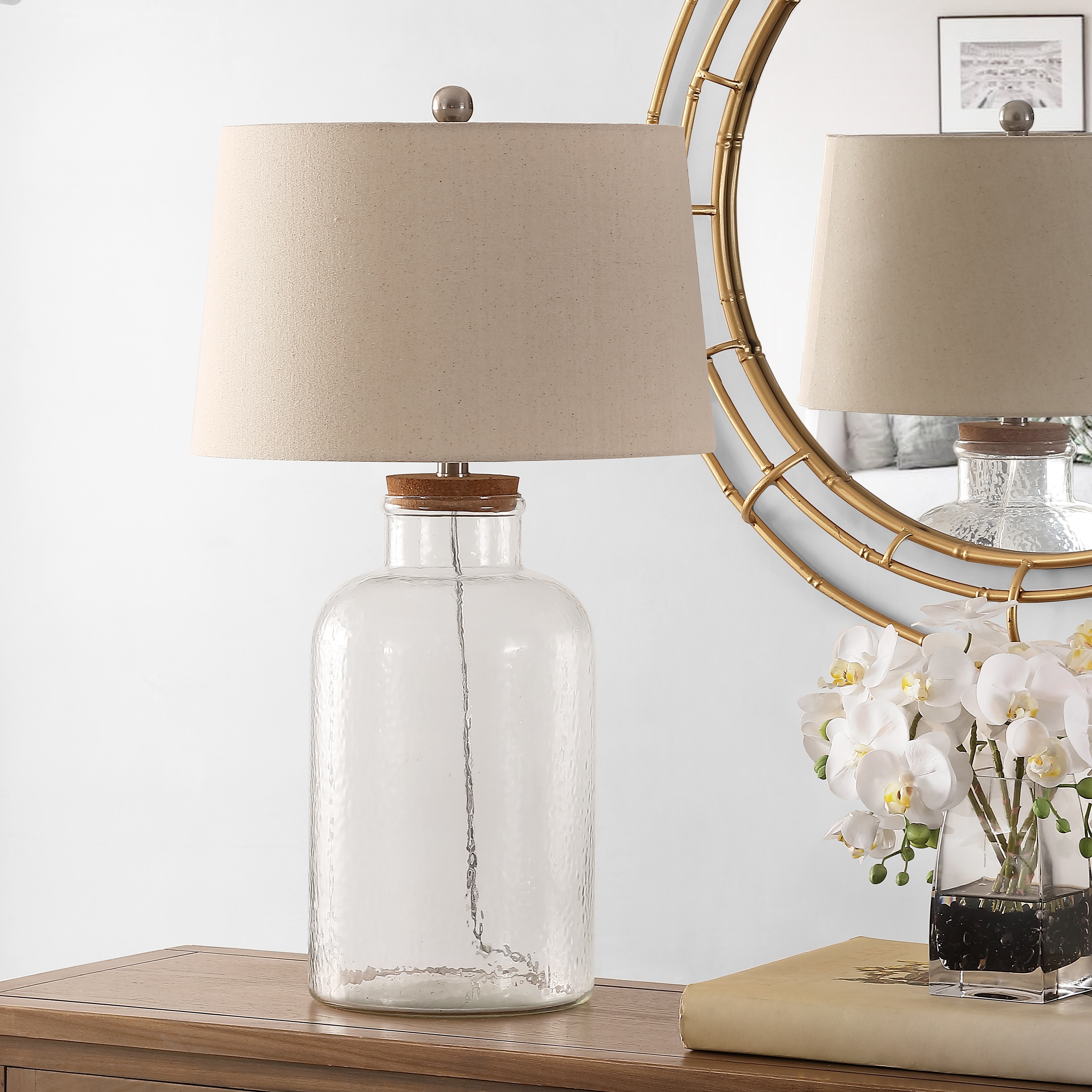 SAFAVIEH Lighting Ferencne 27.5-inch Glass Table Lamp (Set of 2) - 16" x 16" x 27.5" - 16Wx16Dx28H