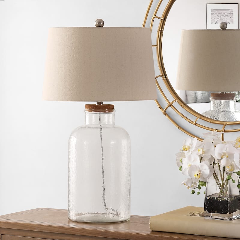 SAFAVIEH Lighting Ferencne 27.5-inch Glass Table Lamp (Set of 2) - 16" x 16" x 27.5" - 16Wx16Dx28H