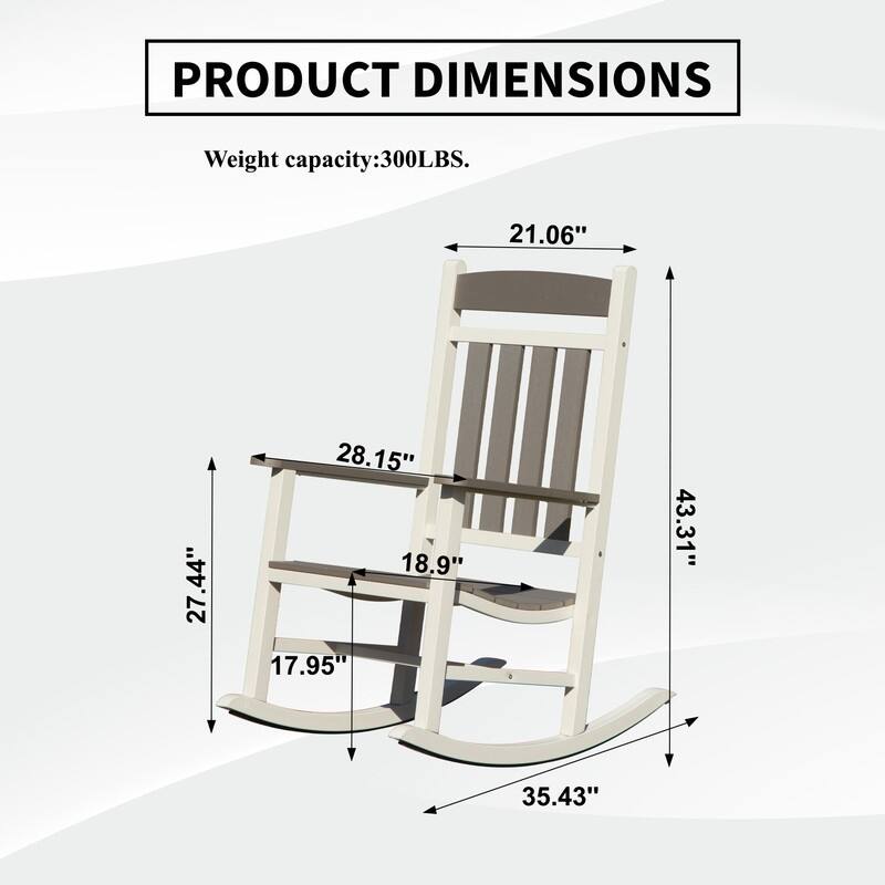 Domi Outdoor Rocking Chair Set – High Back, Weather-Resistant Porch Rockers for Patio