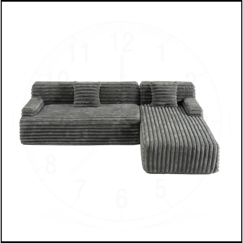 110" Cloud Sectional Sofa Upholstered Free-combined