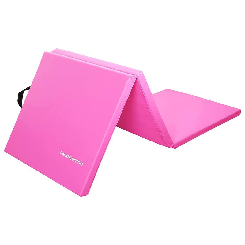 BalanceFrom Fitness GoGym 6'x2'x1.5" Folding 3 Panel Exercise Gym Mat, Pink - 3