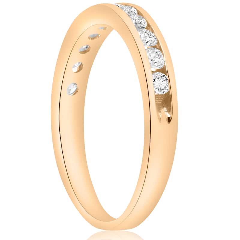 1/2 cttw Diamond Channel Set Wedding Ring Yellow Gold