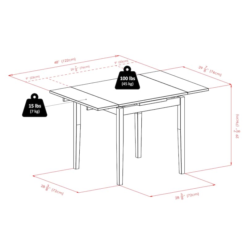 5-Pc Extendable Table with Ladder-back Chairs, Walnut