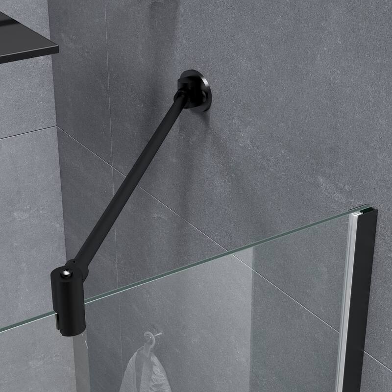 FELYL 48-inch Hinged Frameless Tub Door with Heat Soaking Process and Protective Coating Clear Glass