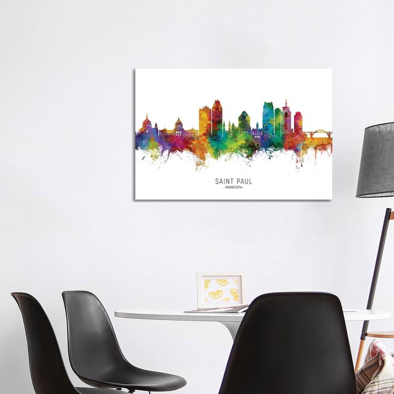 iCanvas "Saint Paul Minnesota Skyline" by Michael Tompsett Canvas Print - 26x40x1.5
