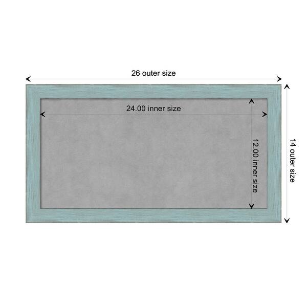 dimension image slide 13 of 17, Framed Magnetic Board, Sky Blue Rustic