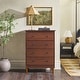 preview thumbnail 4 of 57, Walker Edison Bullrushes 4-drawer Solid Wood Chest Walnut