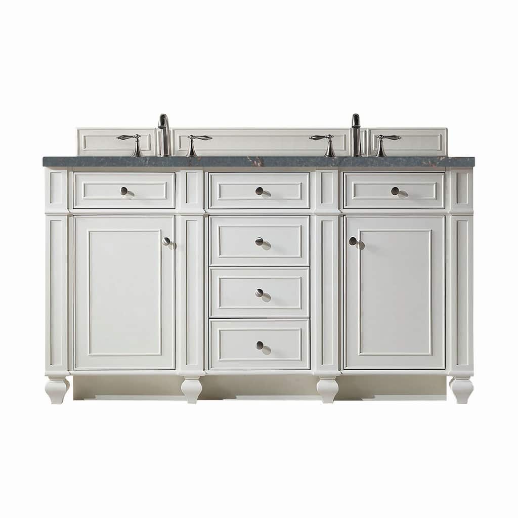 James Martin Vanities 157-V60D-3PBL Bristol 60" Double Basin Walnut
