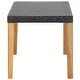 preview thumbnail 3 of 3, vidaXL Patio Bench 47.2" Black Poly Rattan and Solid Acacia Wood