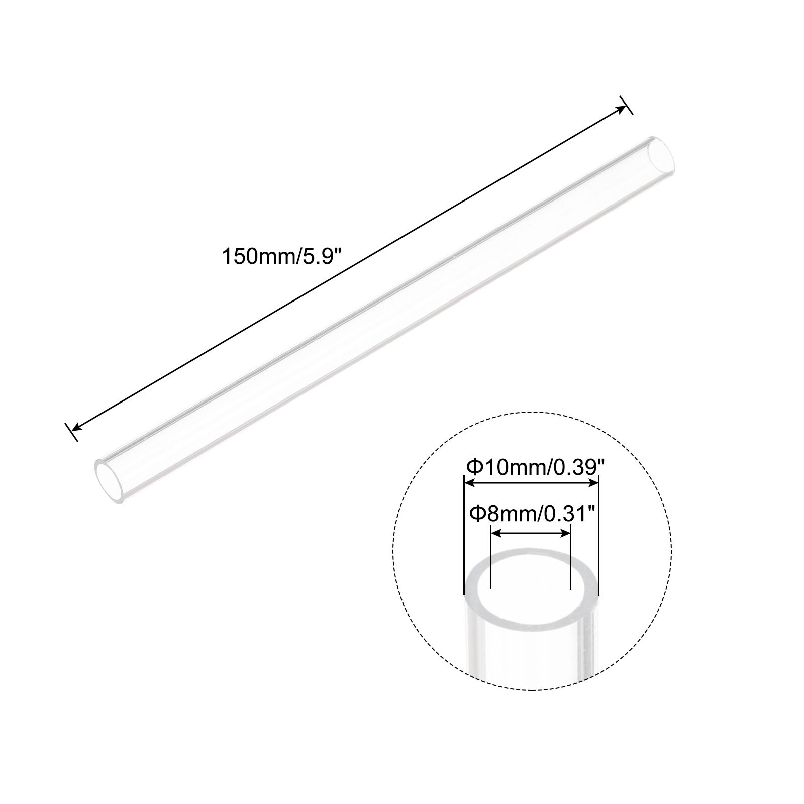 Acrylic Pipe Clear Rigid Tube for Lamps and Lanterns, Water Cooling System