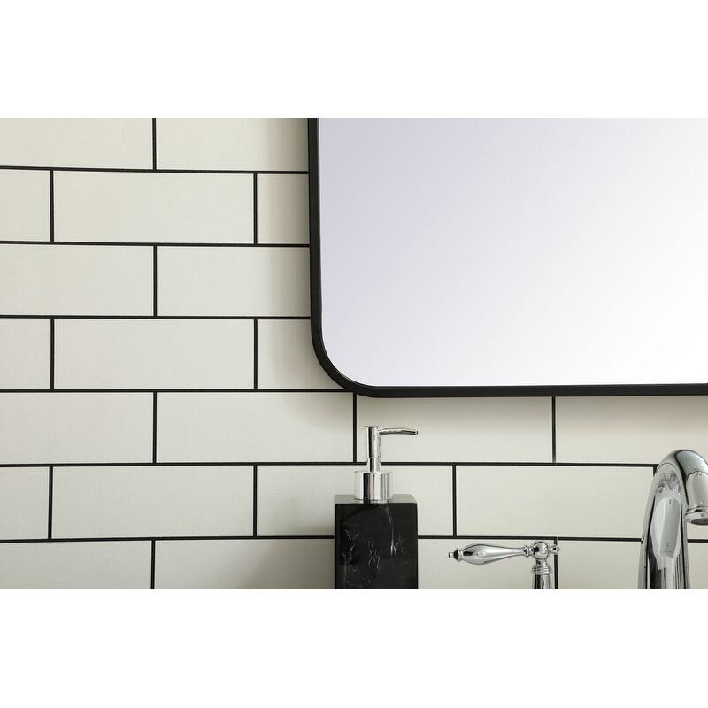 Ezra Soft Corner Metal Rectangular Mirror