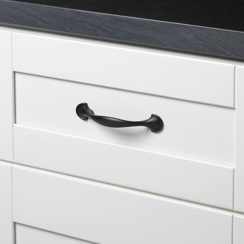 GlideRite 5-Pack 3 in. Center Matte Black Arch Cabinet Pulls - Matte Black