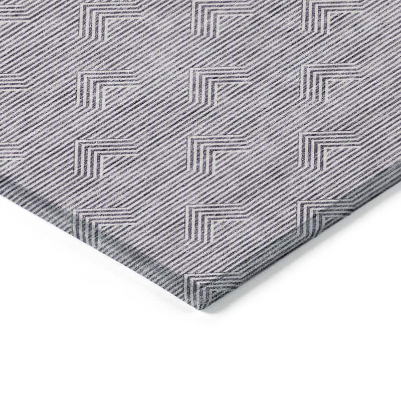 Machine Washable Indoor/ Outdoor Chantille Contemporary Stripe Rug