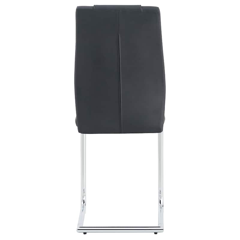 Modern PU Upholstered Dining Chairs with C-shaped Tube Metal Legs Set of 6