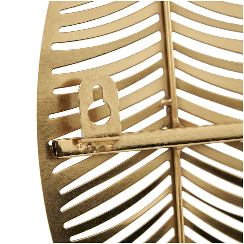 Metal Leaf Metallic Home Wall Decor with Silver Accents - Gold - Roche River Decor