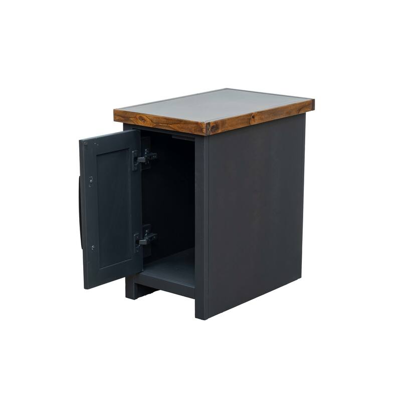 Bridgevine Home Modern Farmhouse 14 inch Chairside Table, No Assembly Required, Two-Tone Finish
