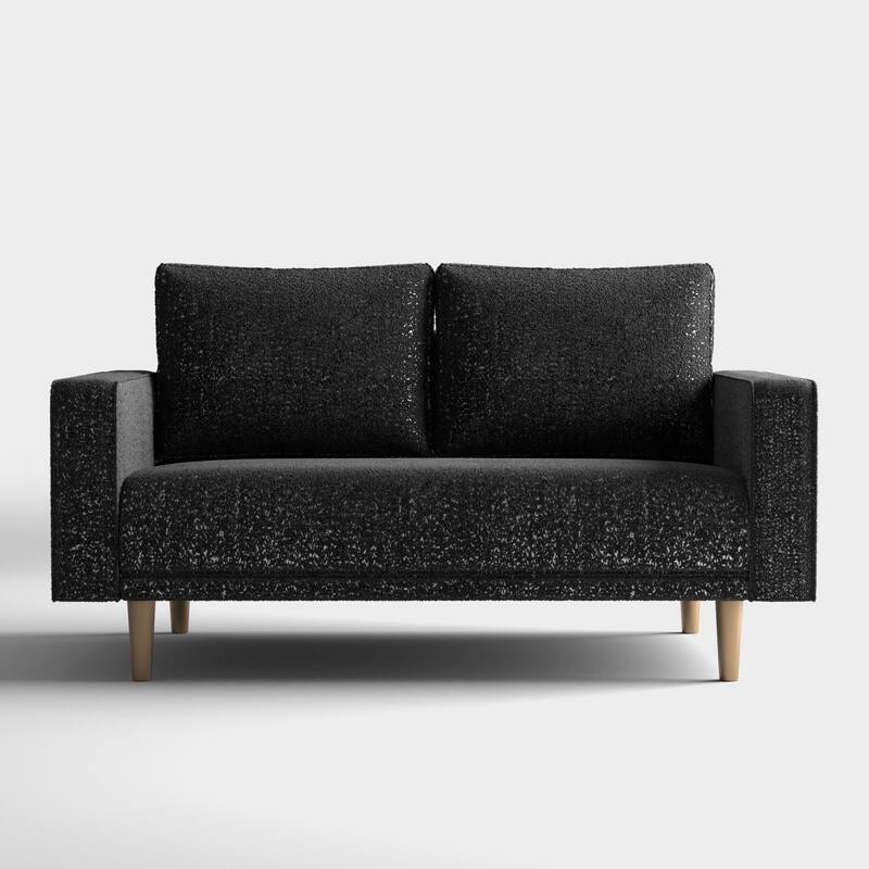 Furniture of America Isidora Contemporary Boucle Sofa Set with Back Pillows and Wooden Legs, 2-Piece or 3-Piece Options