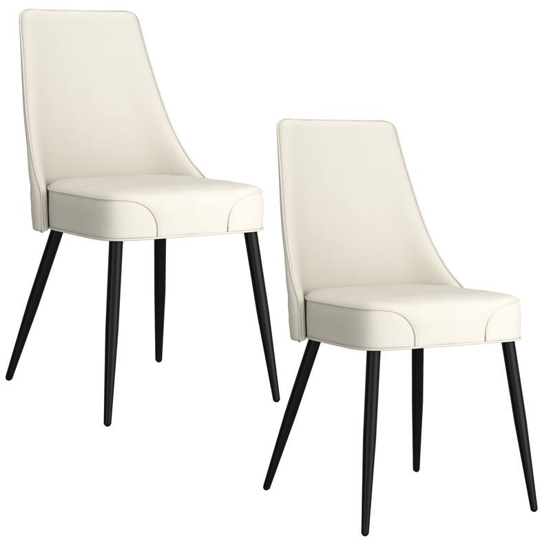 Modern Faux Leather Side Chair - Set of 2 - N/A