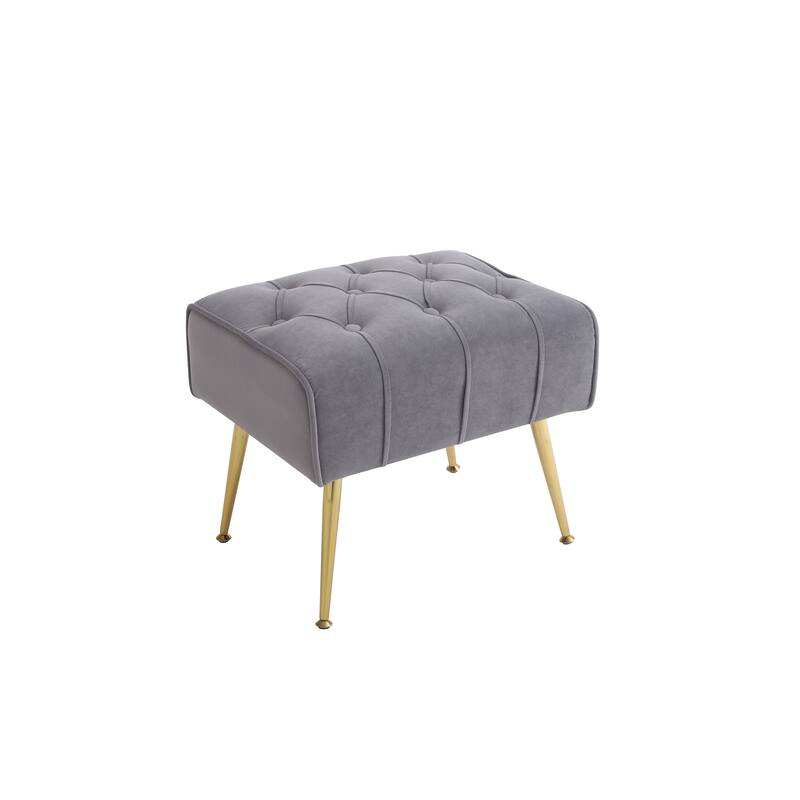 Gray 31.5" Velvet Button Tufted Arm Chair