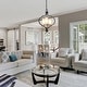 preview thumbnail 17 of 24, LALUZ Modern 3-Light Black Gold Chandelier Frosted Glass Kitchen Island Light